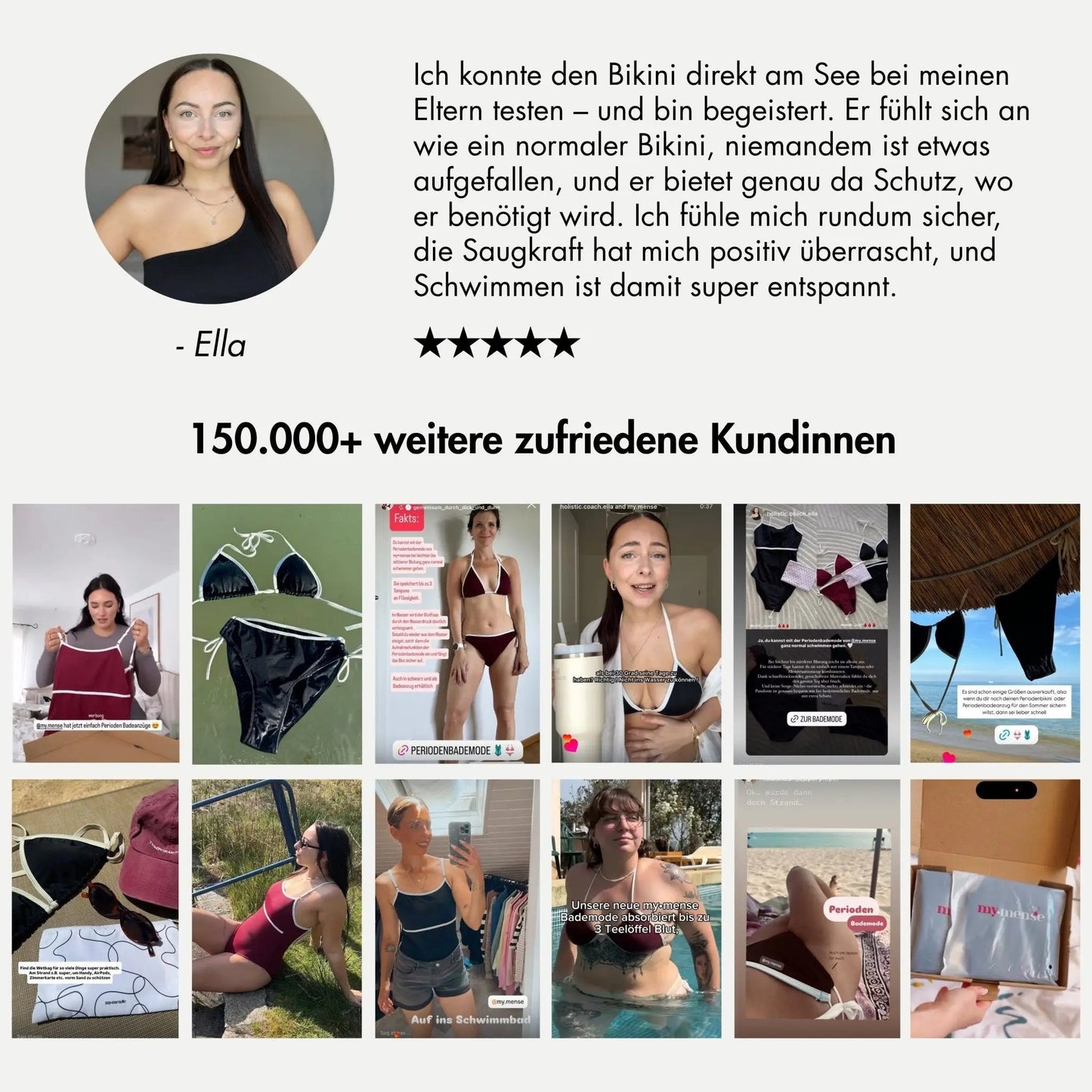 Periodenbikini Top „Lily“ schwarz