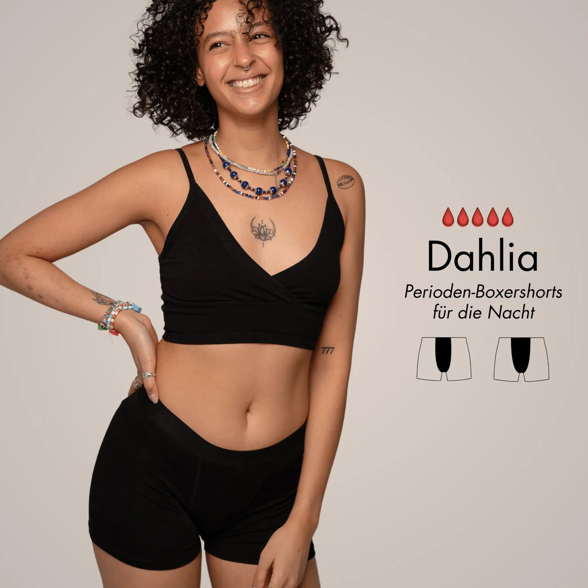 Dahlia - Perioden Boxershorts für die Nacht