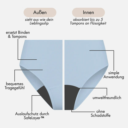 Oleander hellblau - seamless Periodenslip mit hoher Saugkraft