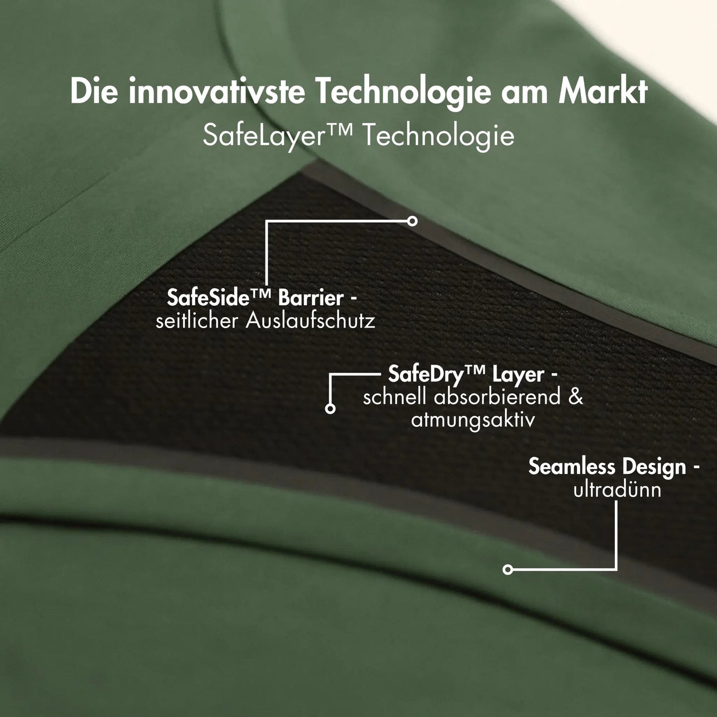 Oleander salbeigrün - seamless Periodenslip mit hoher Saugkraft