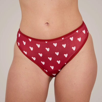 Periodenbikini Set hearts - 3x Pantys + Top