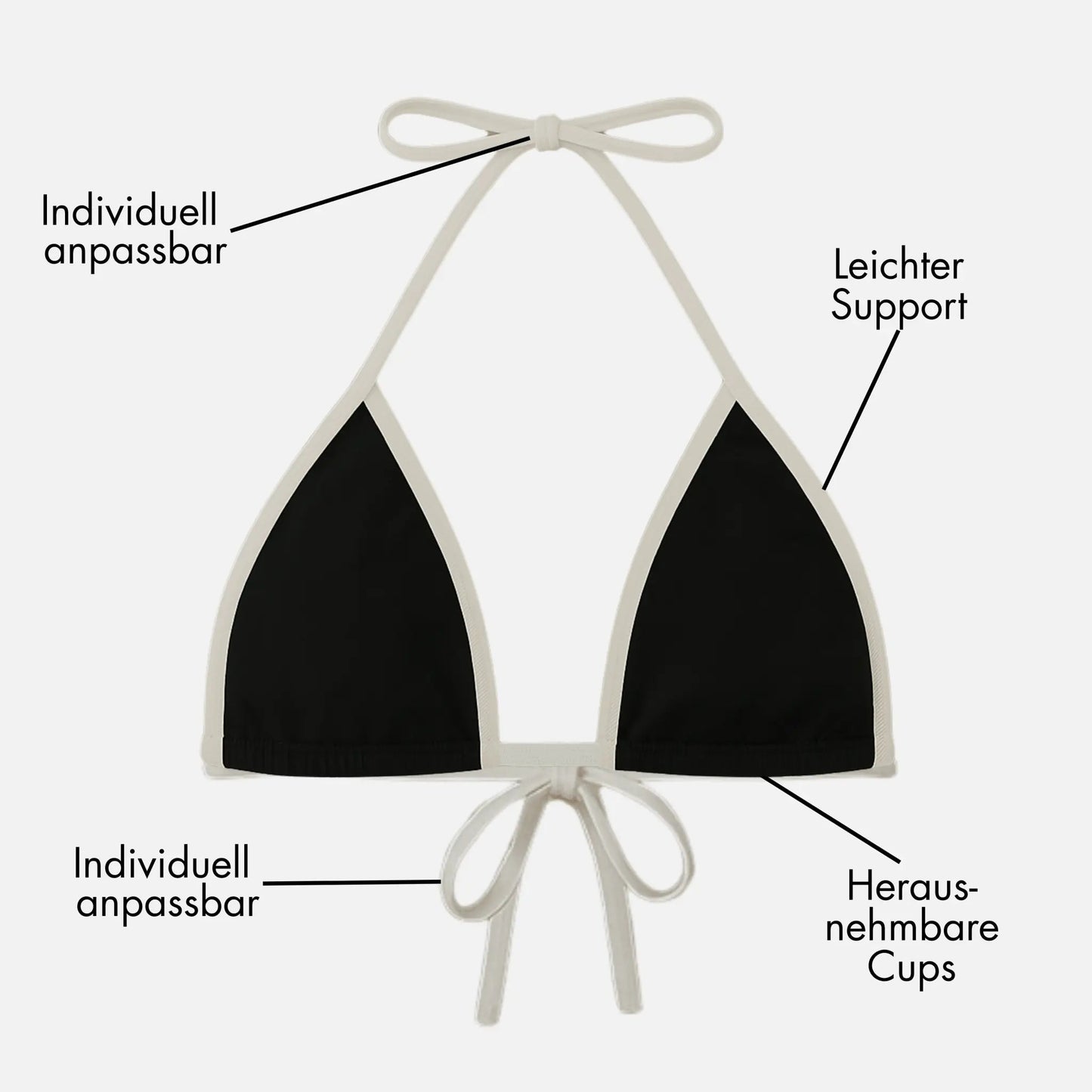 Periodenbikini Top „Lily“ schwarz