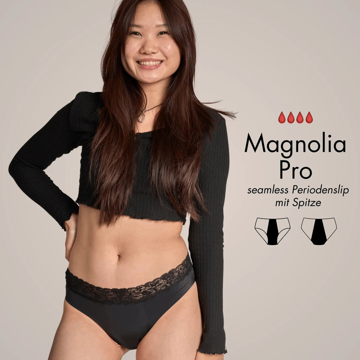 Magnolia Pro - seamless Periodenslip mit Spitze