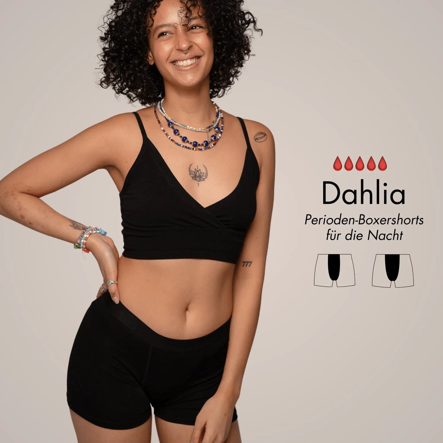 Dahlia - Perioden Boxershorts für die Nacht